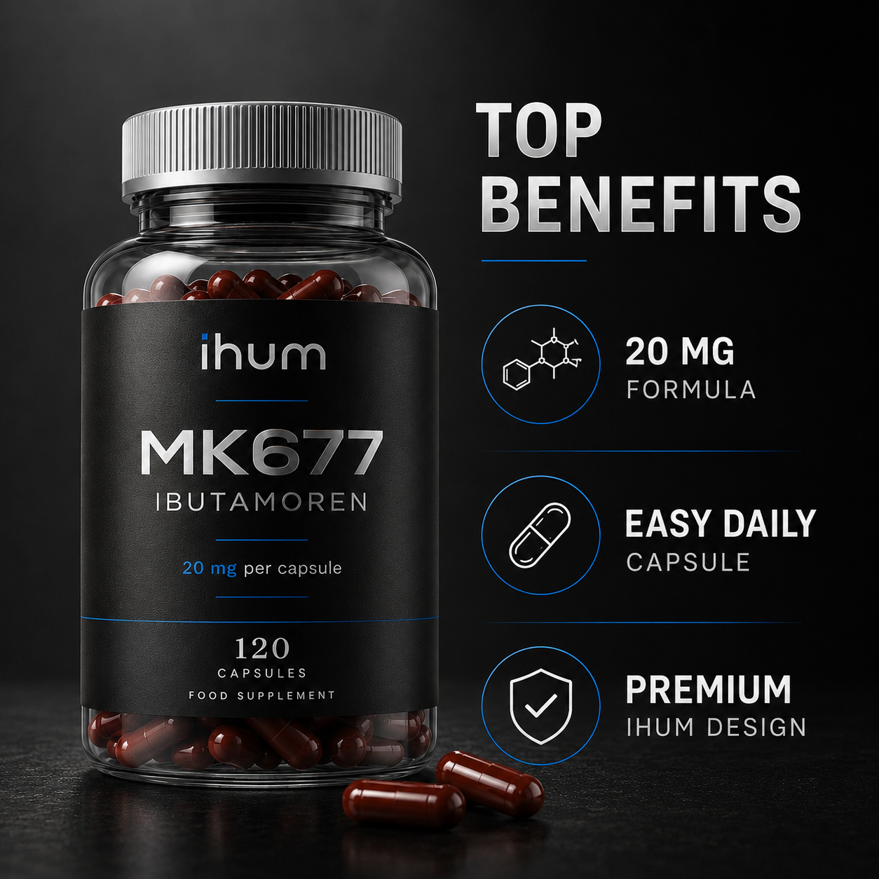 Magnesium Bisglycinate + MK677 Ibutamoren - 120 Capsules